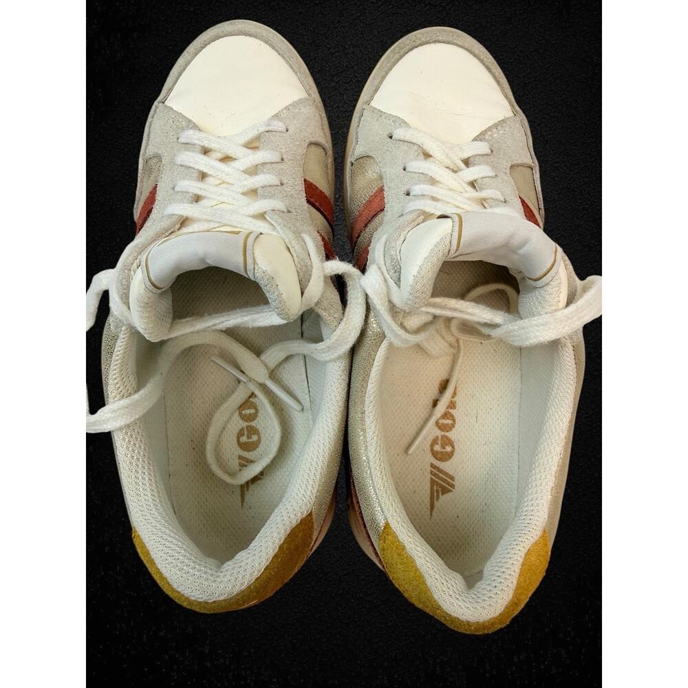 Gola Superslam Blaze CLB334 Women’s Sneakers US 6.5 EU 37.5 White Gold Suede - Picture 8 of 9